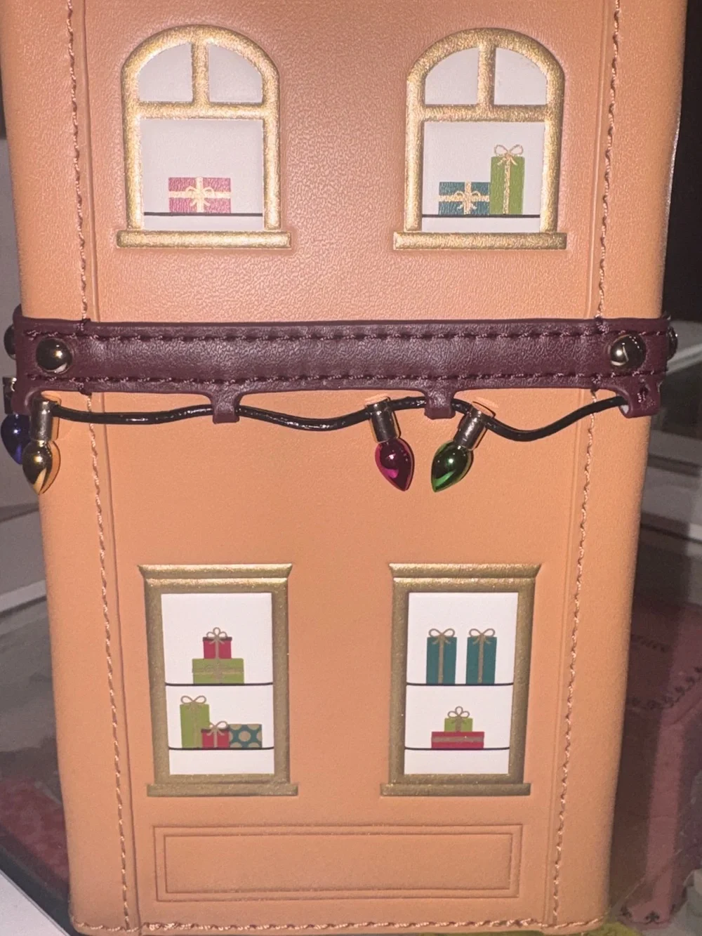 kate spade Tan and Red 'Kate's Toy Shop' Novelty Shoulder Bag